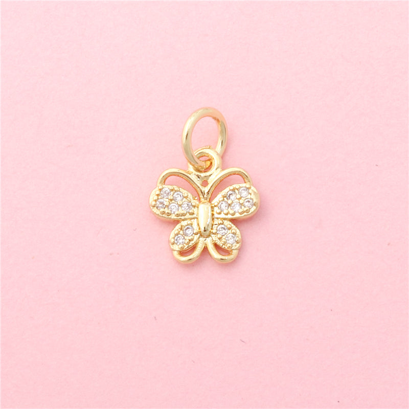 Подвески из латуни аксессуары форма бабочка 10х12мм 10шт.