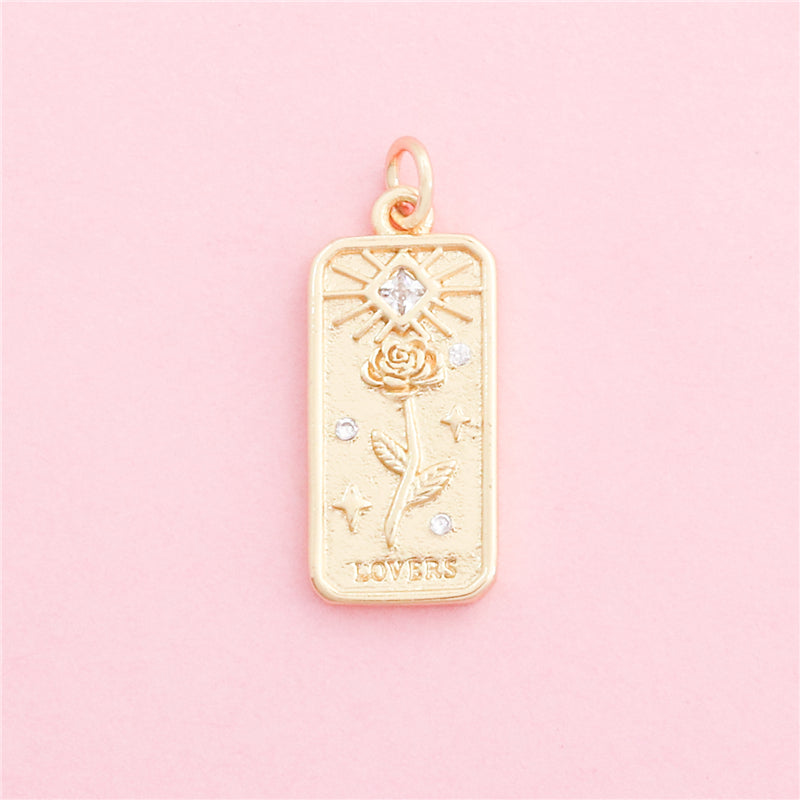 Brass Charms Pendants Accessories 10x23mm 10pcs