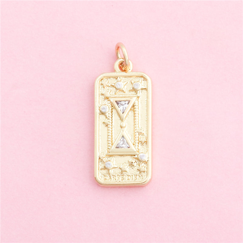 Acessórios para pingentes de amuletos de latão 10x23mm 10pcs