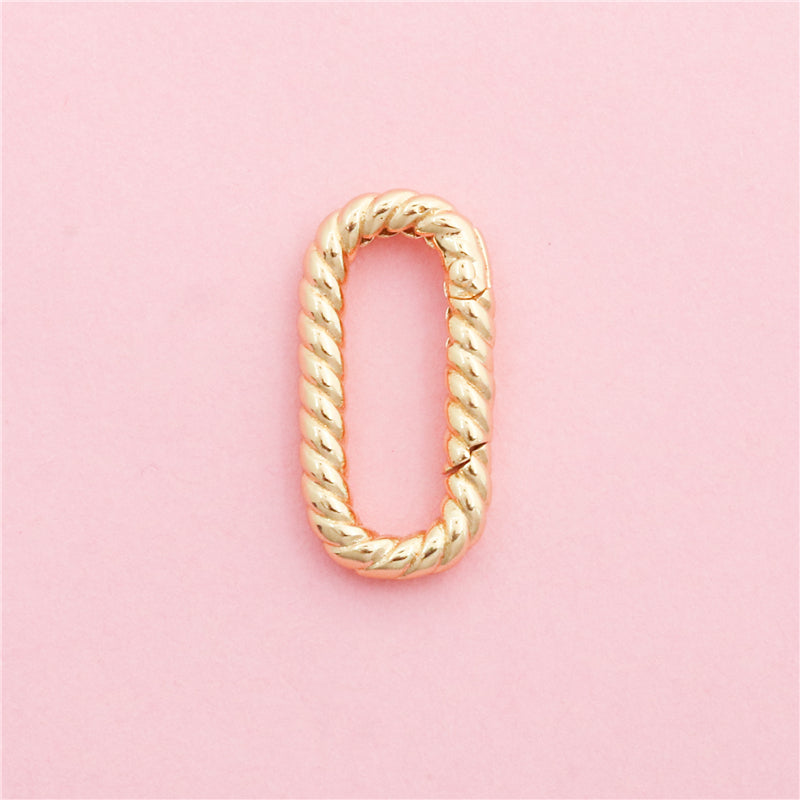 Acessórios de fivela de mola de anel de latão 11x22mm 10pcs