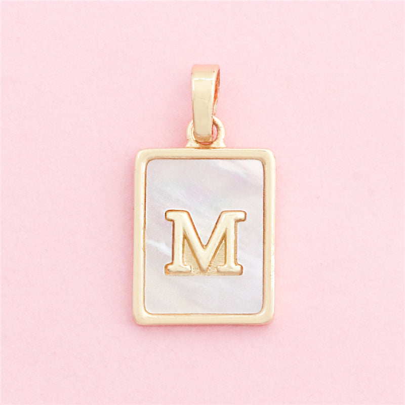 Dijes de latón con forma de letra M, accesorios para colgantes, 12 x 18 mm, 10 unidades