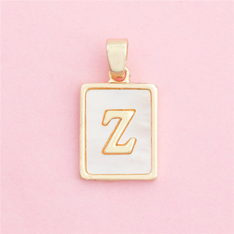 Acessórios de pingentes de amuletos de letra Z de latão 12x18mm 10pcs