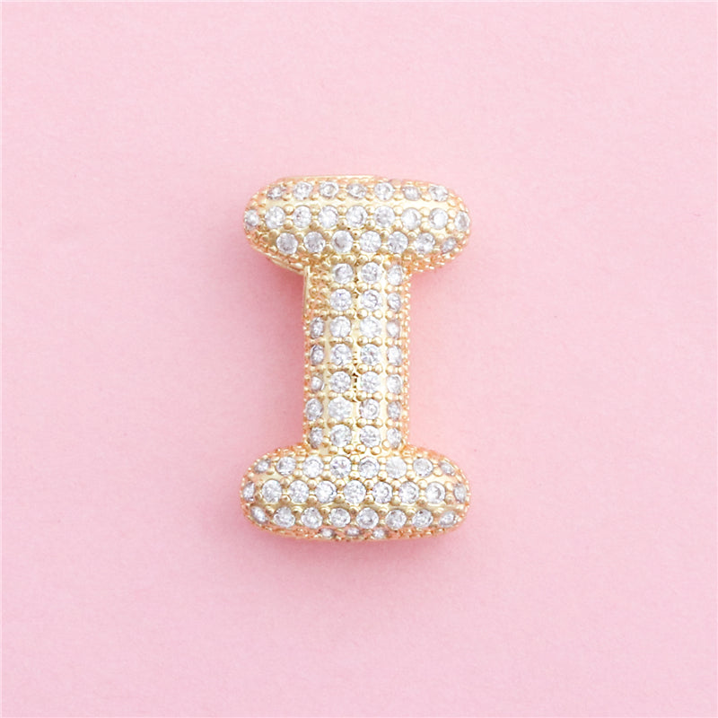 Pendentifs breloques en laiton lettre I accessoires 14x22mm 10pcs