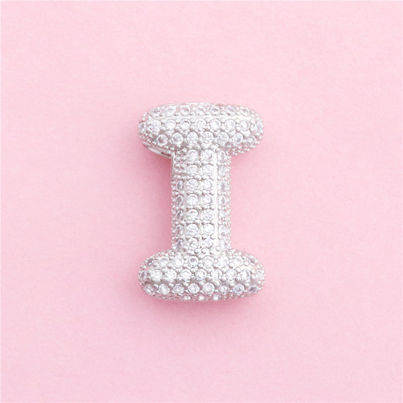 真鍮文字Iチャームペンダントアクセサリー14x22mm 10個