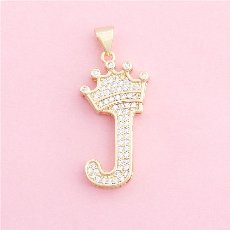 Acessórios de pingentes de amuletos de letra J de latão 14x28mm 10pcs