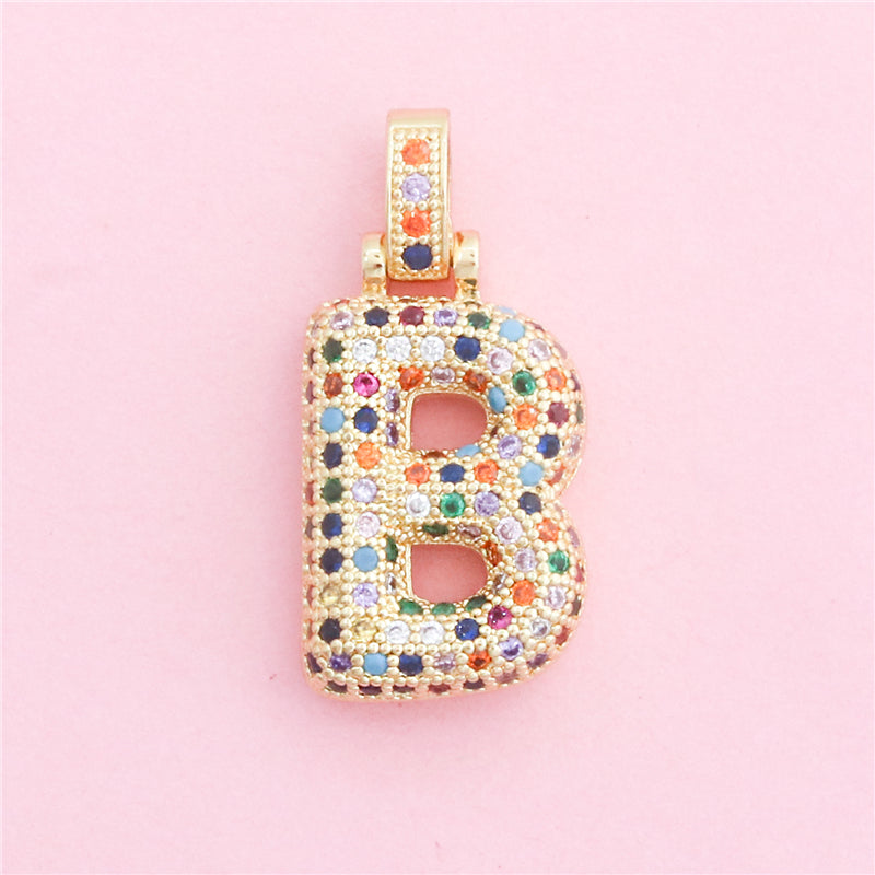 Acessórios de pingentes de encantos de letra B de latão 14x29mm 10pcs