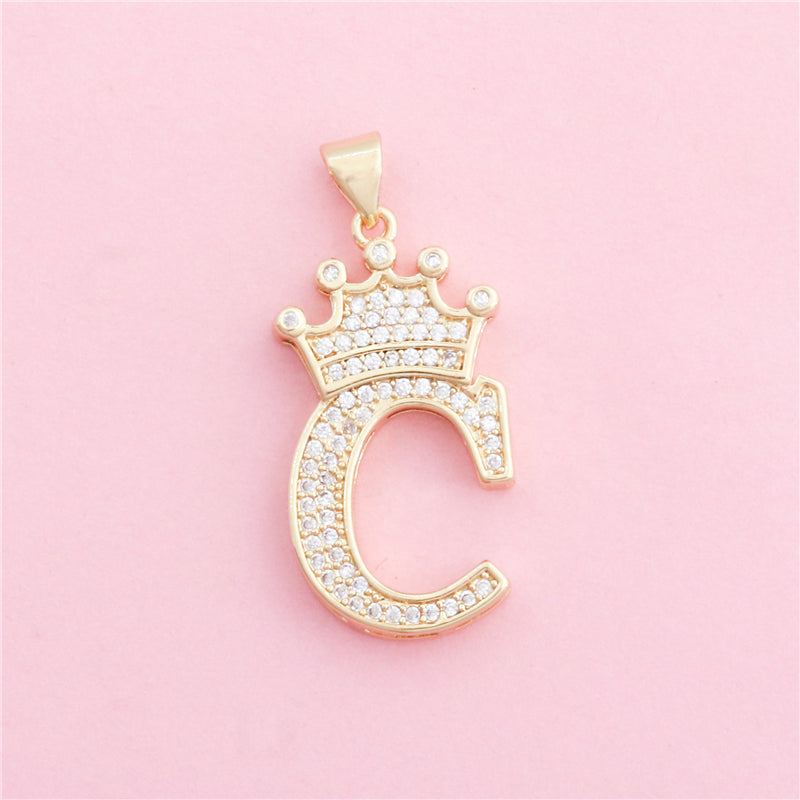 Brass Letter C Charms Pendants Accessories 17x29mm 10pcs