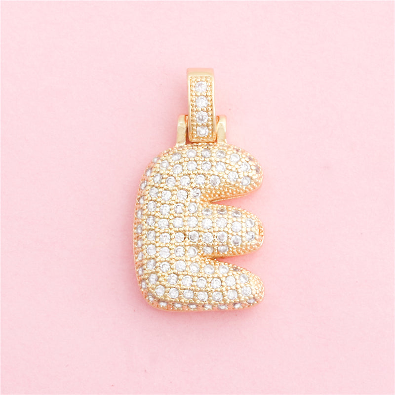 真鍮文字 E チャーム ペンダント アクセサリー 15x29mm 10個