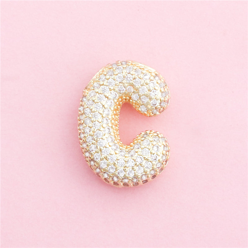 Подвески-шармы в виде буквы C из латуни, аксессуары 16x21 мм, 10 шт.