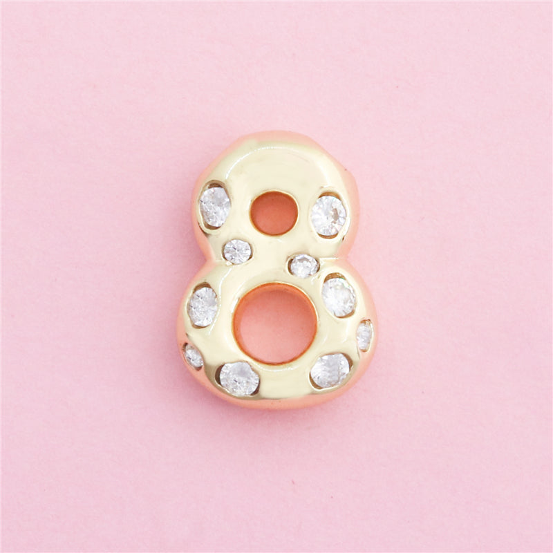 Brass Arabic Numerals 8 Charms Pendants Accessories 16x22mm 10pcs