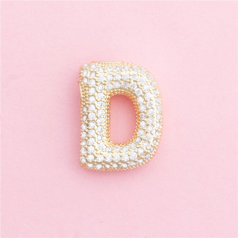 Подвески-шармы в виде буквы D из латуни, аксессуары 16x22 мм, 10 шт.