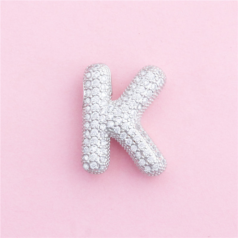 Acessórios de pingentes de amuletos de letra K de latão 16x22mm 10pcs