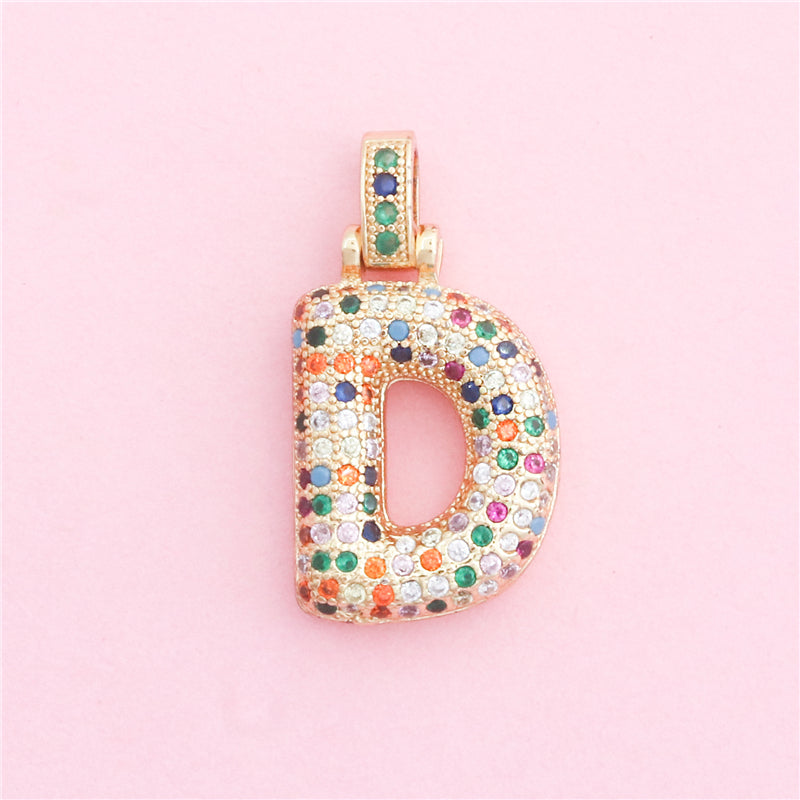 真鍮文字Dチャームペンダントアクセサリー16x29mm 10個