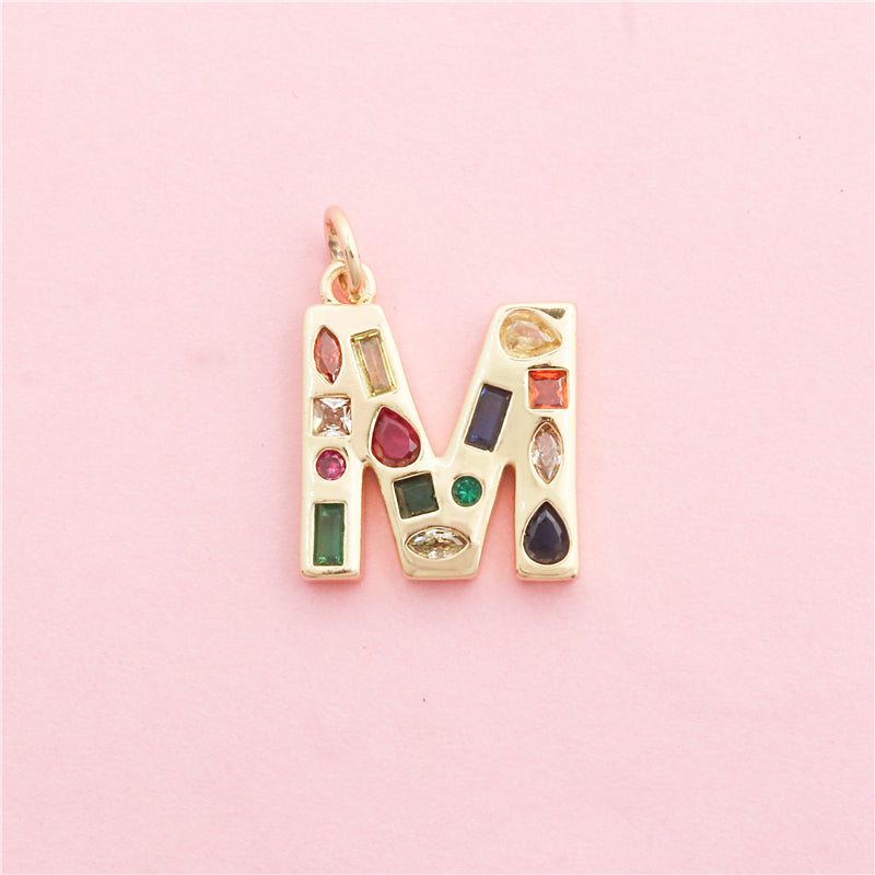 Messing Buchstabe M Charms Anhänger Zubehör 17x20mm 10Stk