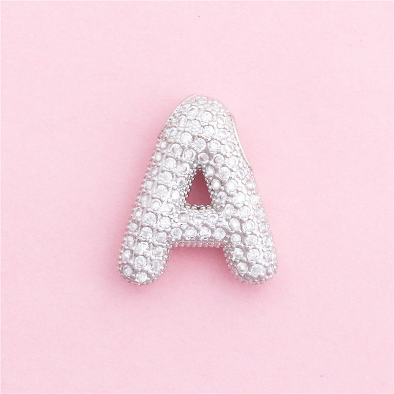 Ciondoli in ottone con lettera A, accessori 17x21mm, 10 pezzi