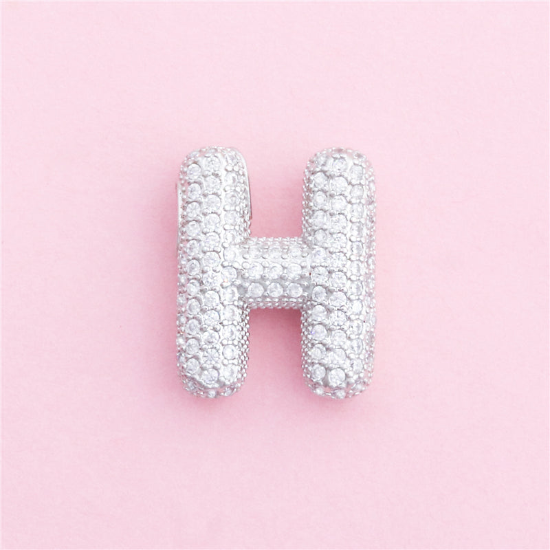 Acessórios de pingentes de amuletos de letra H de latão 17x21mm 10pcs