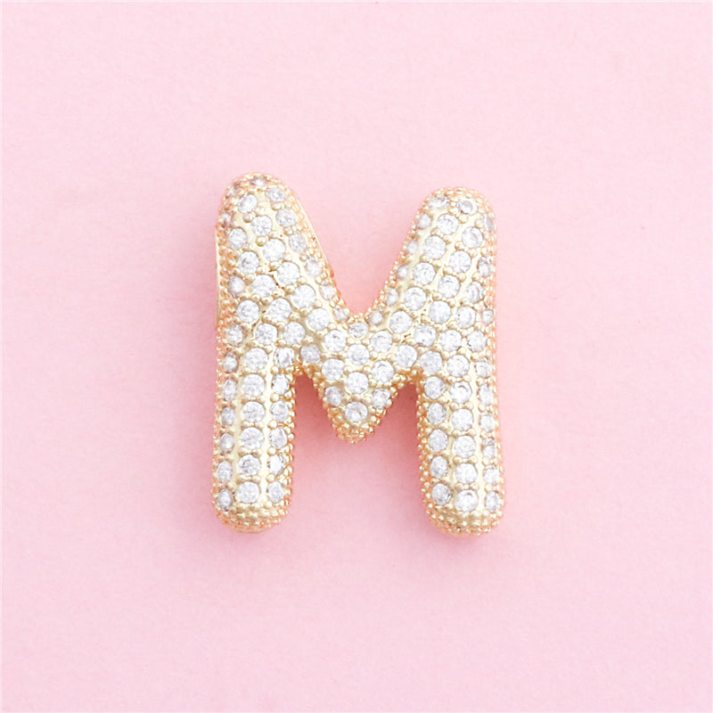 Подвески-шармы в виде буквы М из латуни, аксессуары 17x22 мм, 10 шт.