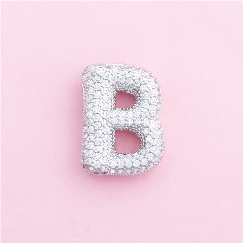 Ciondoli in ottone con lettera B, accessori 17x22mm, 10 pezzi