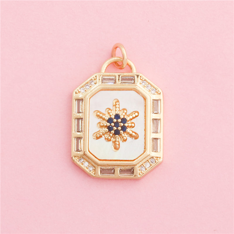 Dijes de latón para colgantes, accesorios, 17 x 23 mm, 10 unidades