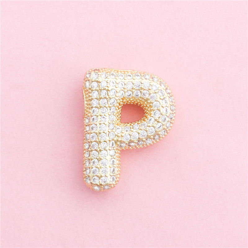 Подвески-шармы в виде буквы P из латуни, аксессуары 17x23 мм, 10 шт.