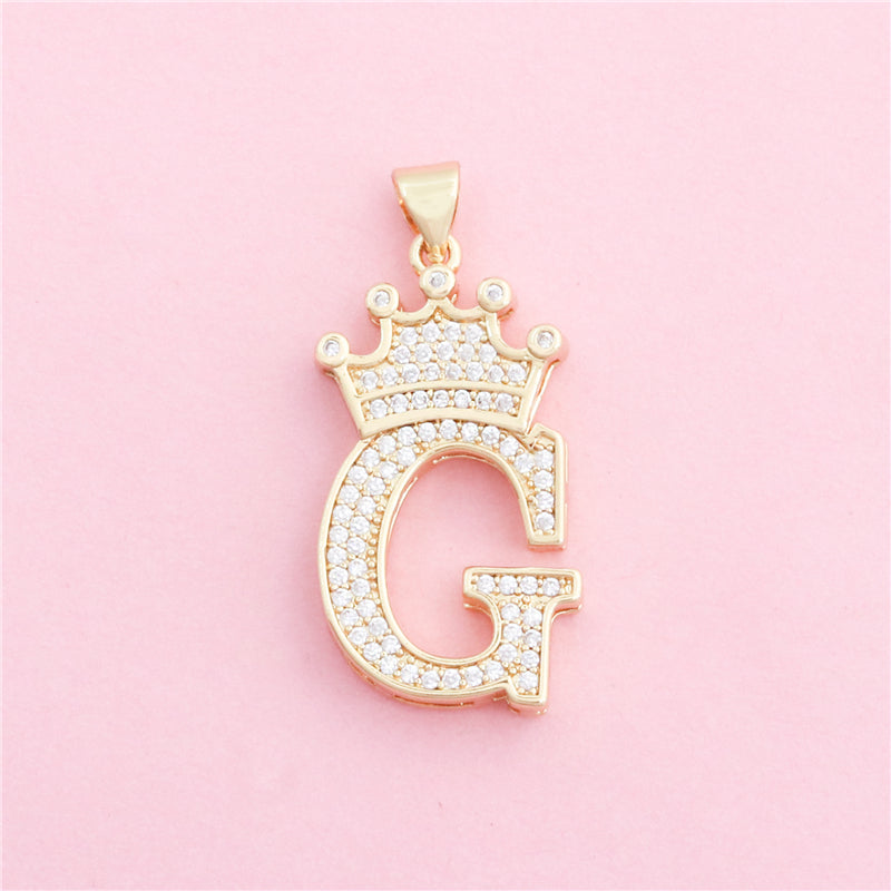 Acessórios de pingentes de encantos de letra G de latão 17x28mm 10pcs