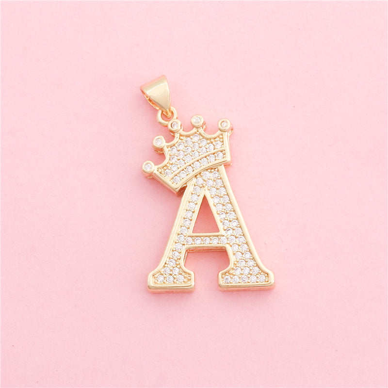 真鍮文字Aチャームペンダントアクセサリー18x27mm 10個