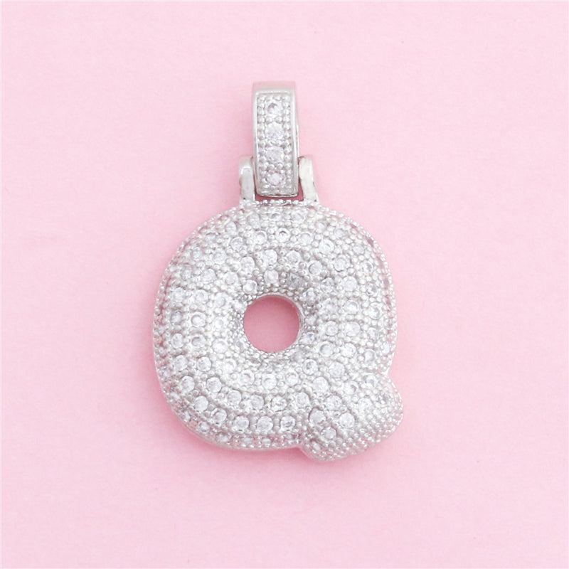 Ciondoli in ottone con lettera Q, accessori 18x28mm, 10 pezzi