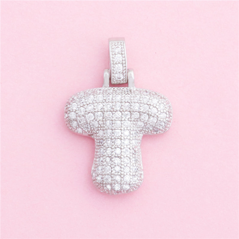 Acessórios de pingentes de amuletos de letra T de latão 18x29mm 10pcs