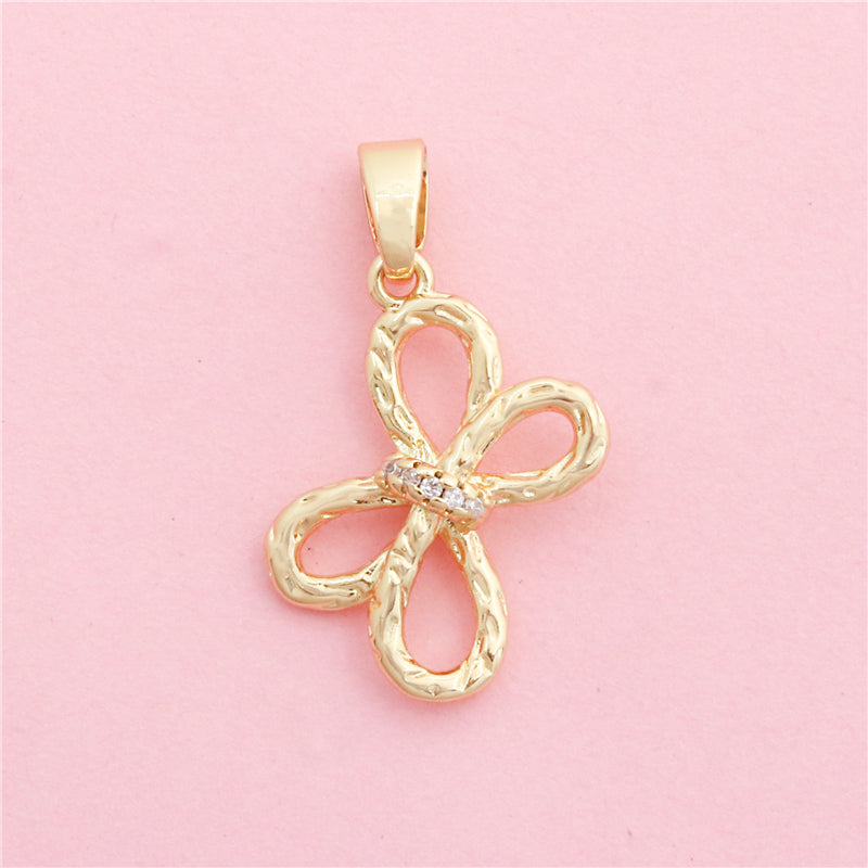 Accesorios colgantes con dijes de pajarita de latón 19x14 mm 10 piezas