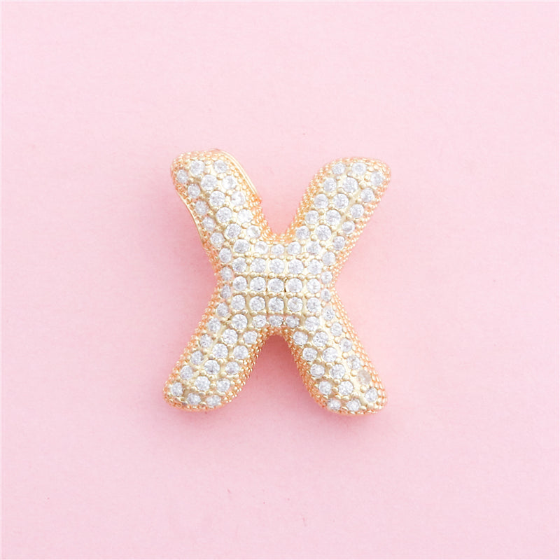 Pendentifs breloques lettre X en laiton accessoires 19x23mm 10pcs