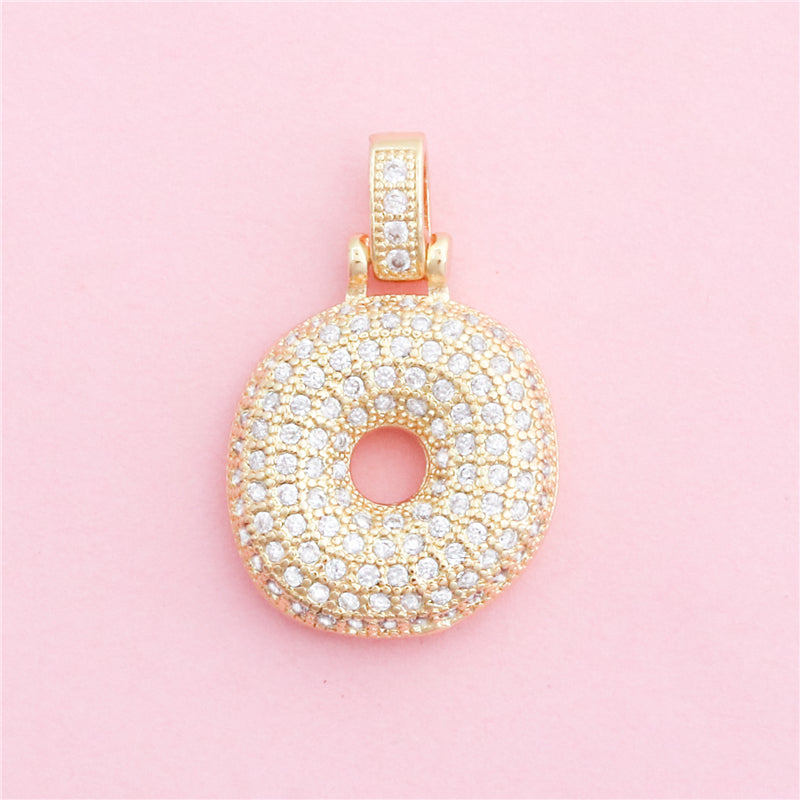 Dijes de latón con forma de letra O, accesorios para colgantes, 19 x 29 mm, 10 unidades