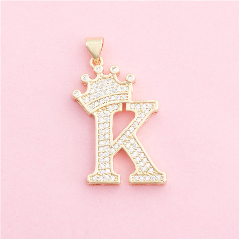 Подвески-шармы в виде буквы K из латуни, аксессуары 19x29 мм, 10 шт.