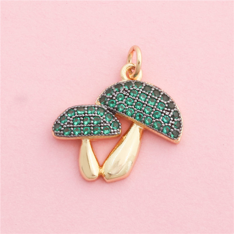 Brass Mushroom Charms Pendants Accessories 20x19mm 10pcs