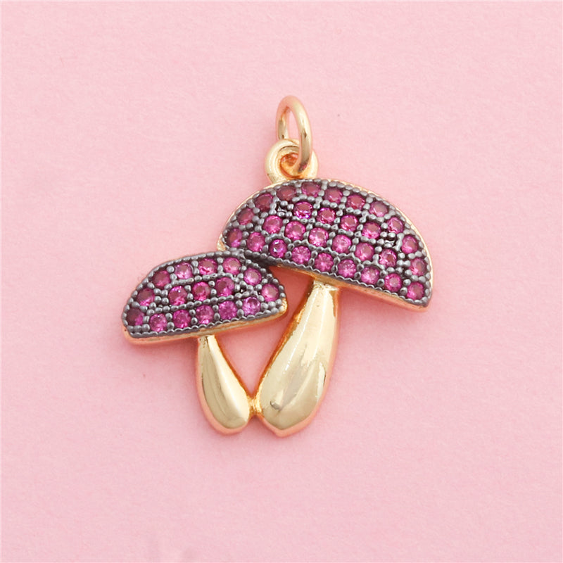 Accesorios para colgantes con dijes de setas de latón 20x19 mm 10 piezas