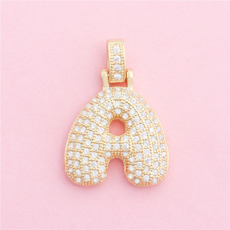 真鍮文字Aチャームペンダントアクセサリー20x29mm 10個