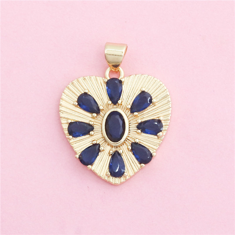 真鍮チャームペンダントアクセサリー 21x23mm 10個