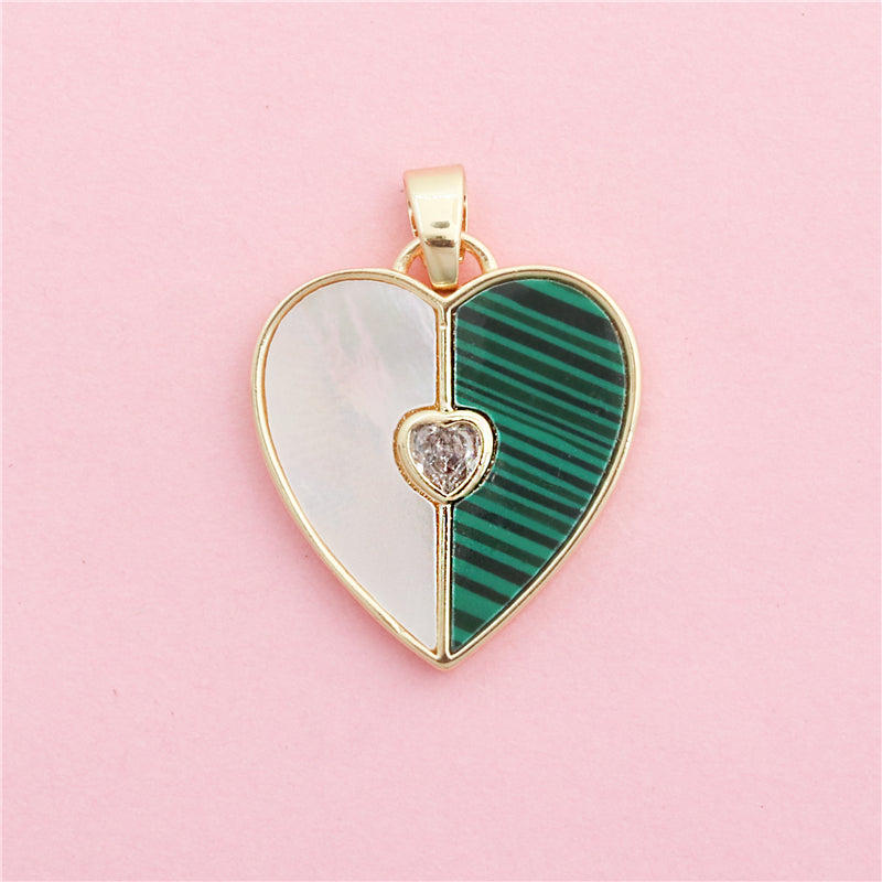 Acessórios de pingentes em forma de coração de latão 21x23mm 10pcs