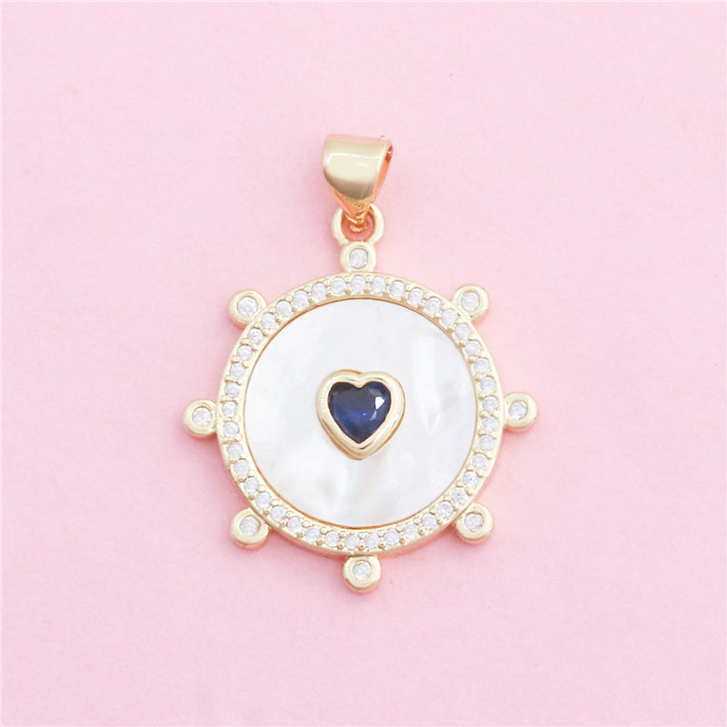 真鍮チャームペンダントアクセサリー 22x25mm 10個