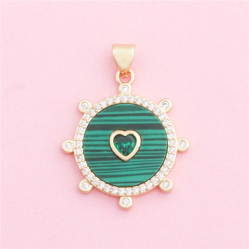 真鍮チャームペンダントアクセサリー 22x25mm 10個