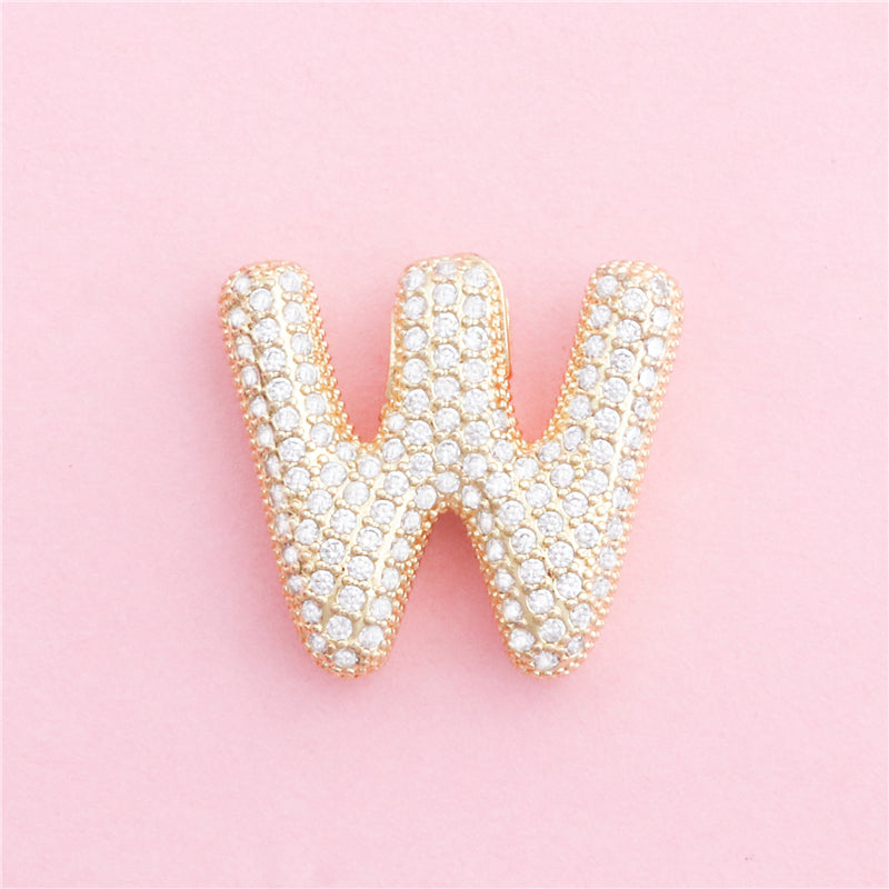 Подвески-шармы с буквой W из латуни, аксессуары 24x22 мм, 10 шт.