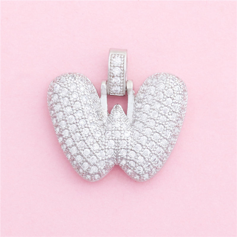 Messing Buchstabe W Charms Anhänger Zubehör 25x24mm 10St