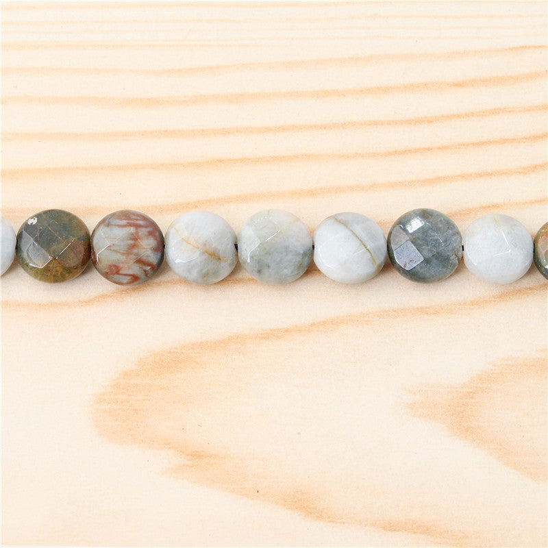 Natural Eagle Eyes Beads Flat Round Faceted 10mm Hole 1mm about 39pcs 39cm strand