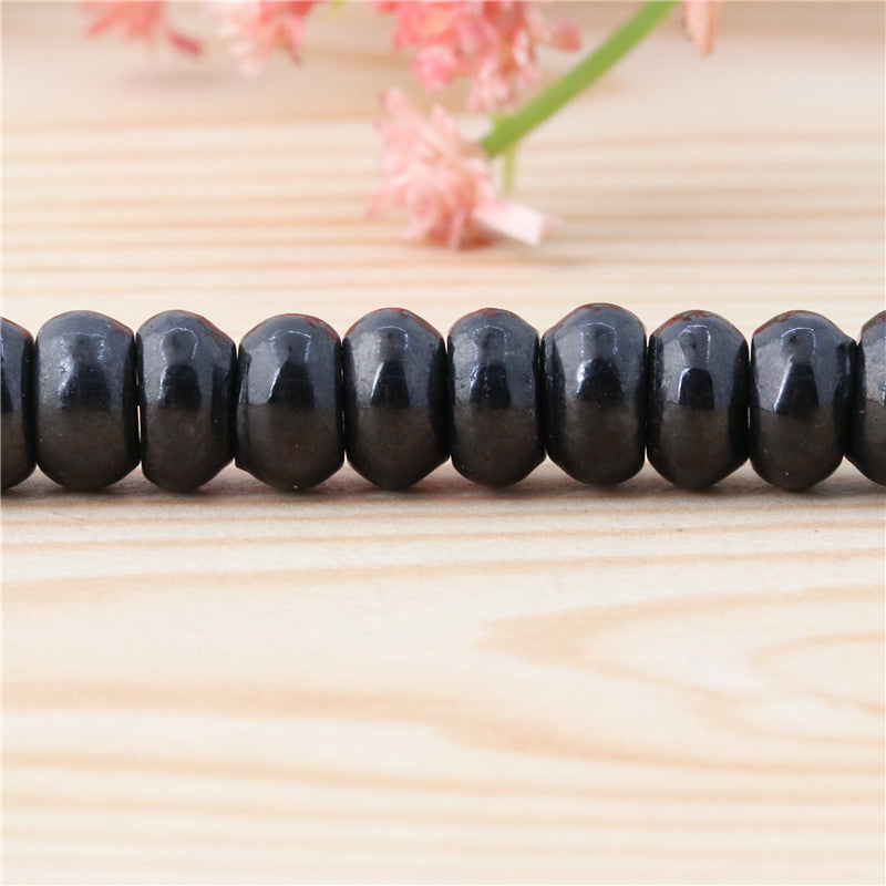 Natural Shungite Beads Abacus 5x8mm Hole 1mm about 91pcs 39cm strand