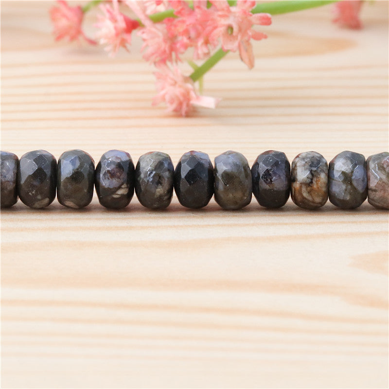 Perle di opale grigio naturale Abaco sfaccettato 5x8mm Foro 1 mm circa 85 pezzi filo da 39 cm