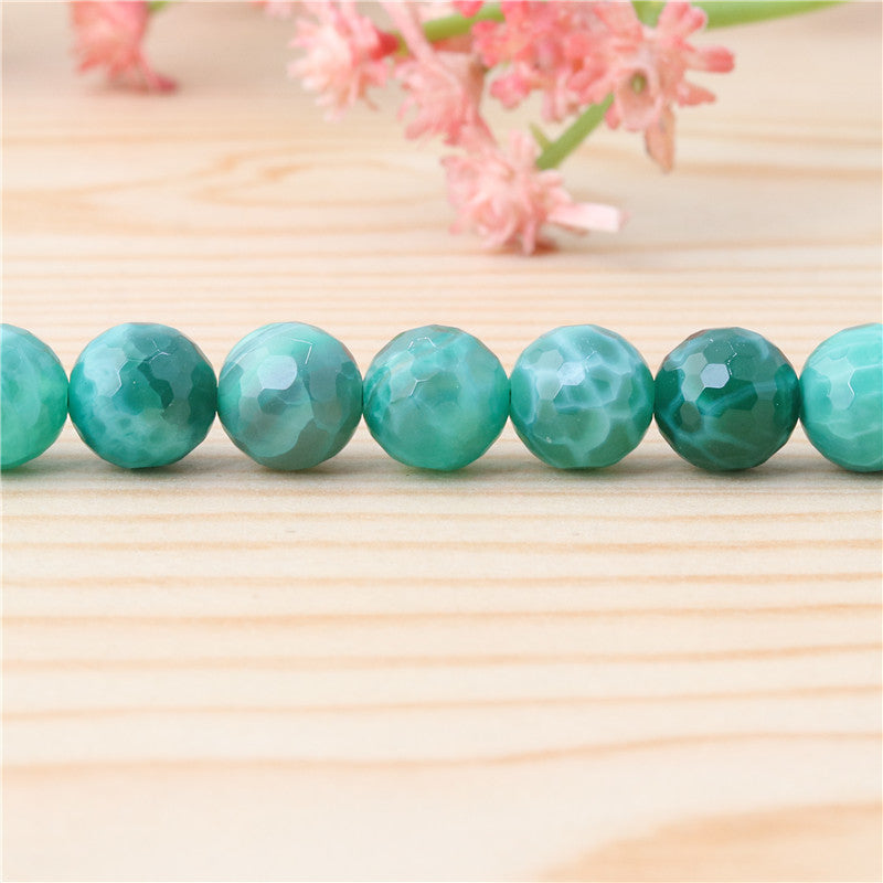 Natural Peacock Agate Beads Round Faceted 8mm Hole 1mm about 49pcs 39cm strand