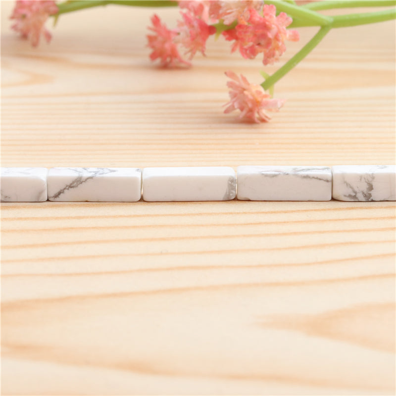 Contas de Howlita Natural Retângulo 4x13mm Furo 0.8mm cerca de 29pcs 39cm fio