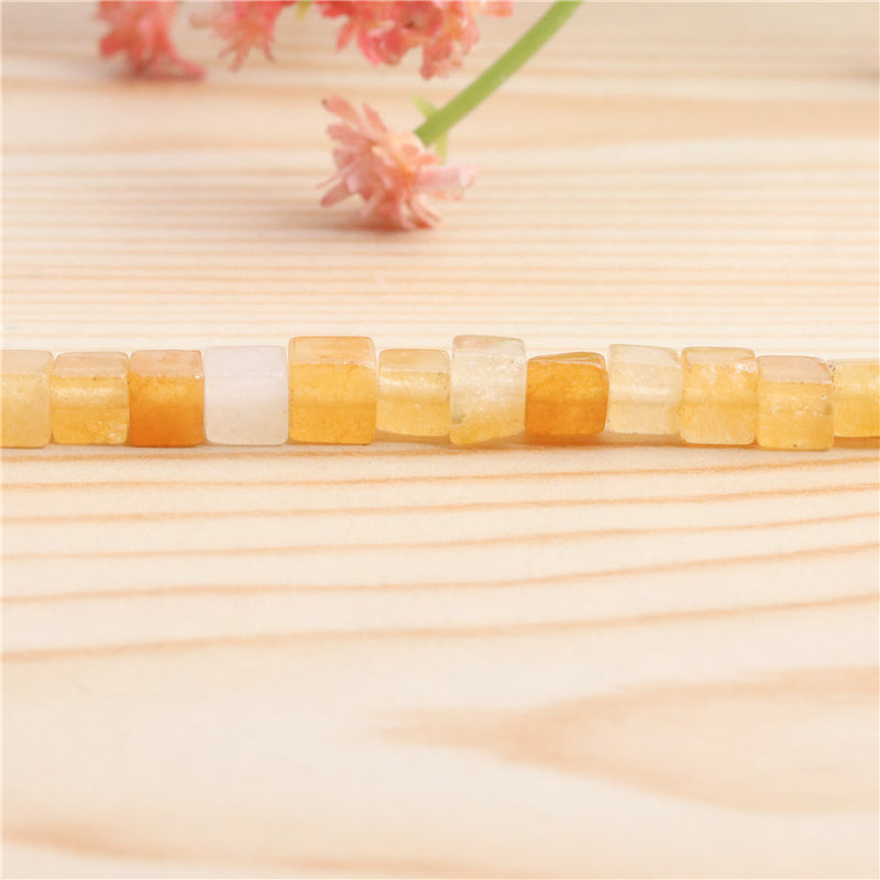 Натуральный оранжевый авантюрин Бусины кубик 4мм отв. 0.8мм примерно 90шт длина 39см