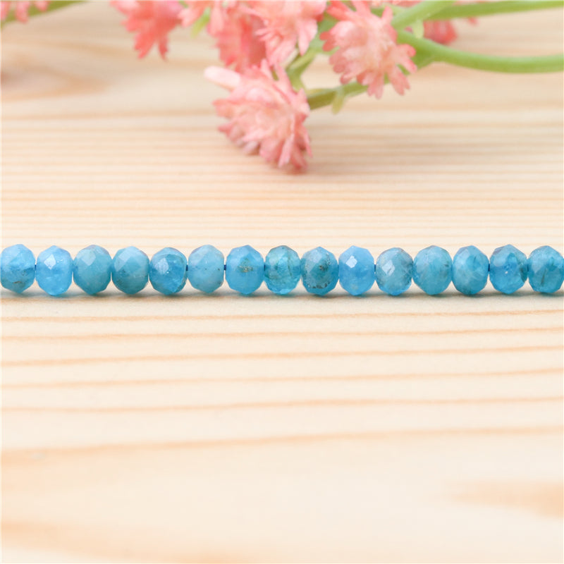 Natural Apatite Beads Abacus Faceted 3x4mm Hole 0.6mm about 136pcs 39cm strand