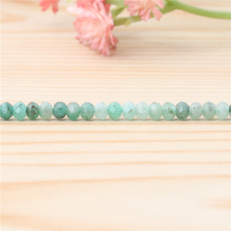 Contas de esmeralda natural ábaco facetado 2x3mm furo 0,6mm cerca de 179pcs 39cm fio