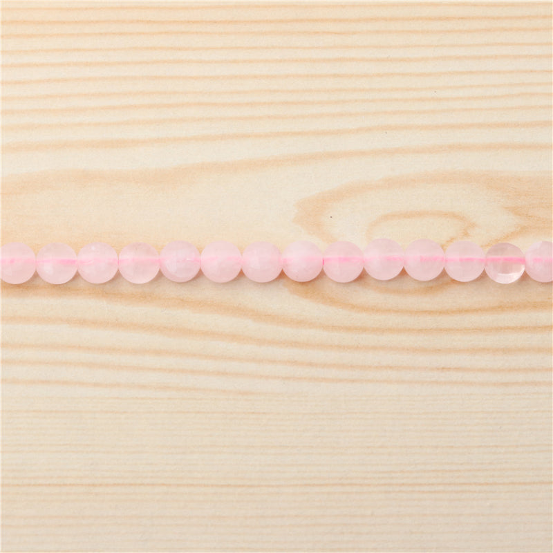 Natural Rose Quartz Beads Flat Round Faceted 6mm Hole 0.8mm about 68pcs 39cm strand